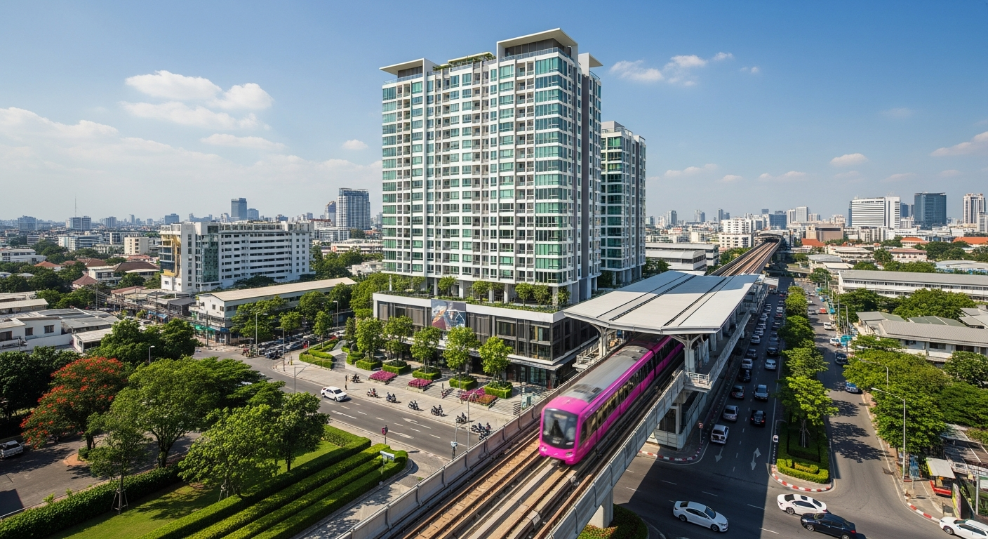 Chaeng Watthana 14 MRT Pink Line station with nearby properties for sale and rent