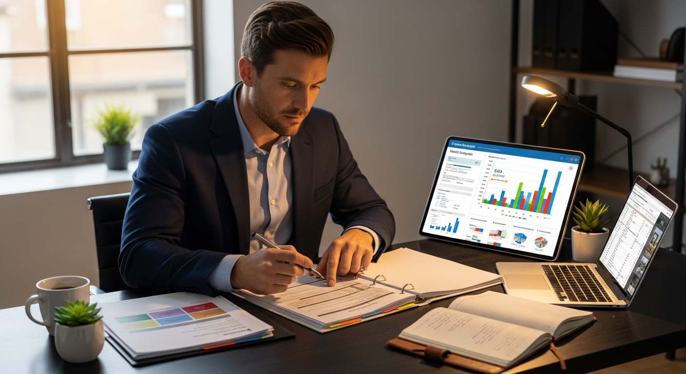 Real Estate Agent finalizing contract and closing deal