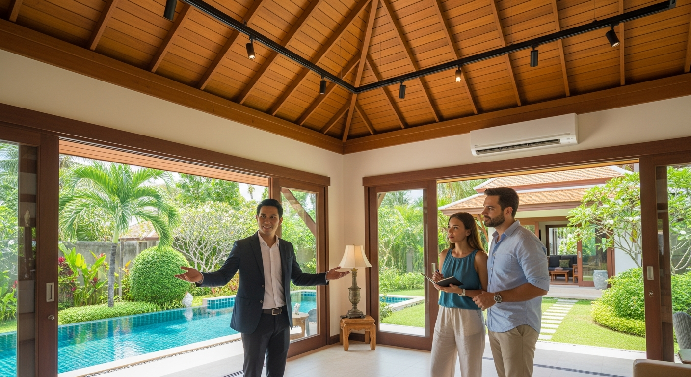 Bilingual Real Estate Agent in Thailand assisting foreign buyer