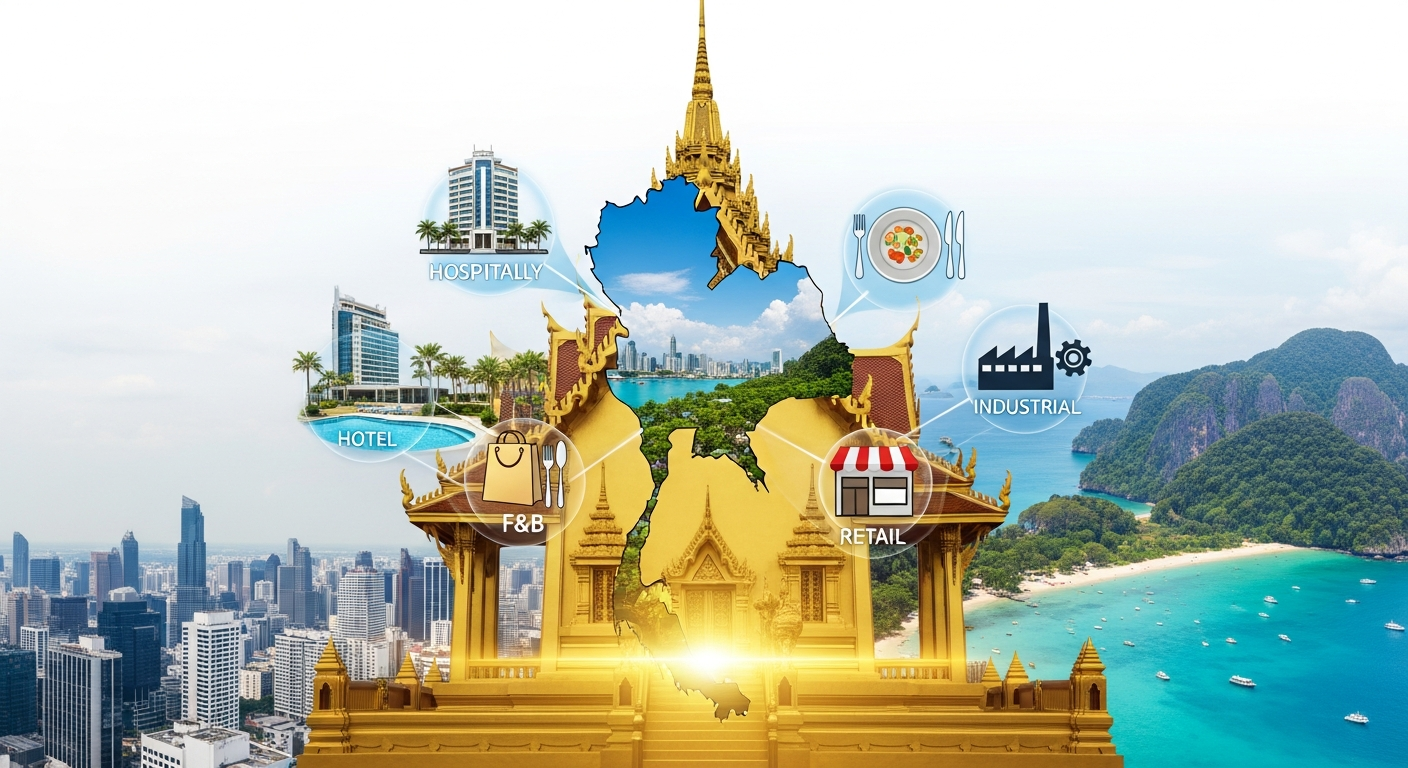 Bangkok skyline and business district representing the corporate market