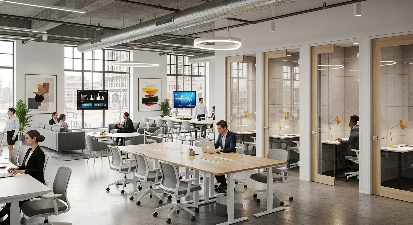 Modern urban coworking space hub in Thailand