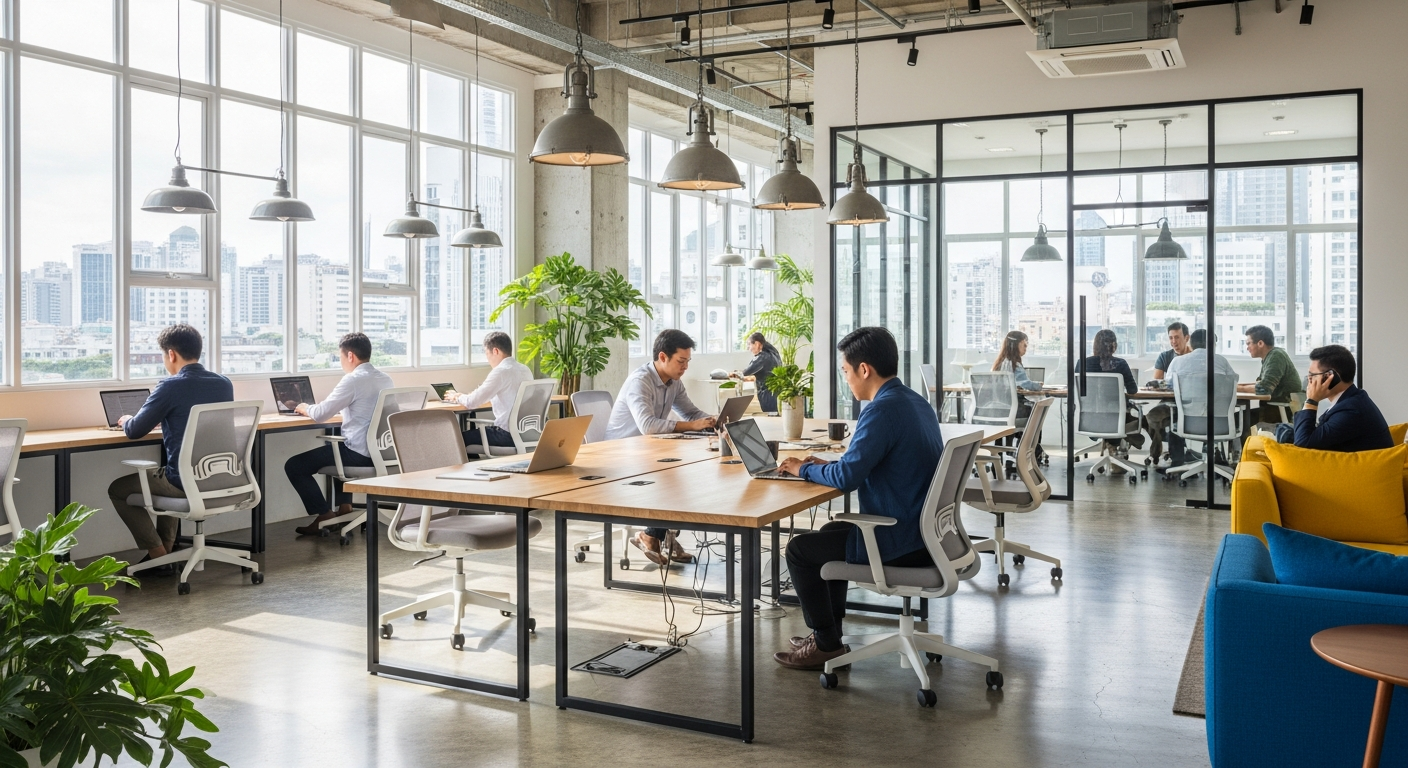 Modern coworking facilities for talent recruitment