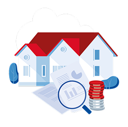 lupa pieniądze i umowa z domem w tle