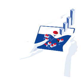 mapa z balonem remax i wieżowcami